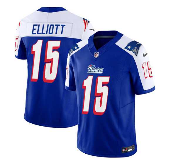 Men & Women & Youth New England Patriots #15 Ezekiel Elliott Blue White 2023 F.U.S.E. Vapor Limited Jersey->new england patriots->NFL Jersey